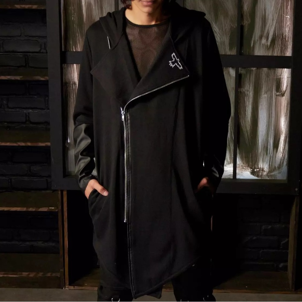 Unisex The Crow Logo Moto Hooded Cardigan Hot Topic